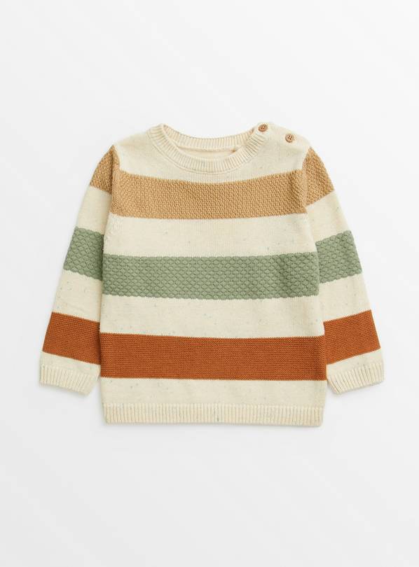Cream Stripe Knitted Jumper Up to 1 mth